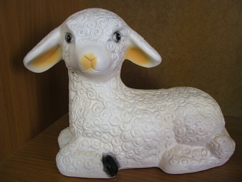 Lamb Statue Ewe Sculpture Sheep Figurine Garden Decor Large | Etsy