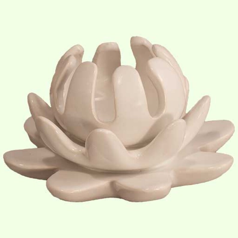 Lotus Candle Holder Candlestick Flower Ceramic Flower Lotus Etsy