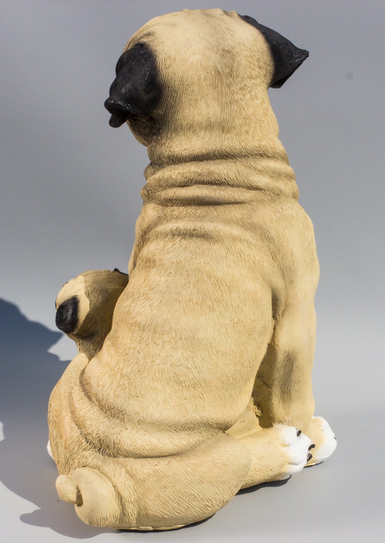 Pug Dog Statue Garden Sculpture Large Family Dog Ornament Etsy