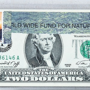 Francobollo da due dollari del 1976 * Banconota da 2 dollari * Carta moneta Gemma Unc * Banconota della Federal Reserve * Decorazione da collezione * Francobollo postale USPS * Regalo del cacciatore