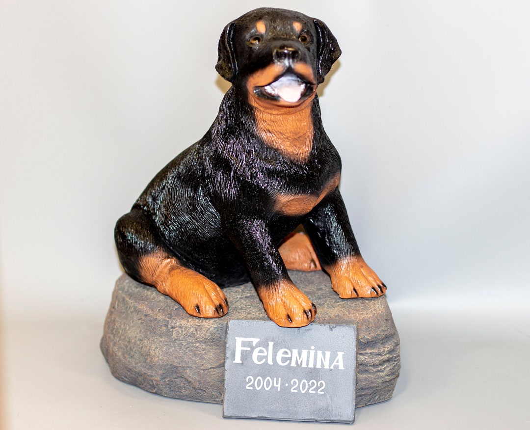 Rottweiler Urn cremation Statue Pet Ashes dog Memorial - Etsy Rottweiler Urn cremation Statue Pet Ashes dog Memorial - Etsy