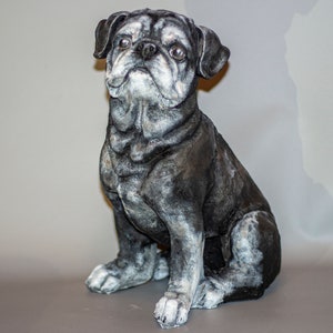 Black Pug Urn *Dog Memorial Statue Custom Paint *Cremation Casket Pet Ashes *Grave Decor Sculpture *Animal Keepsake *Funeral Sympathy Gifts