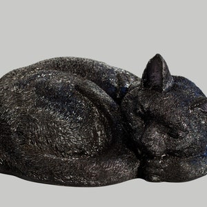 Black Cat Urn for Ashes *Cremation Statue Sleeping Pet *Memorial Grave Decor Sculpture *Unique Keepsake Casket *Funeral Sympathy Gift Figure