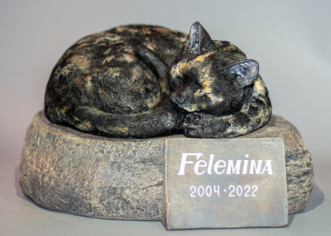 Tortoiseshell Cat Memorial Urn cremation Statue Pet Ashes Etsy