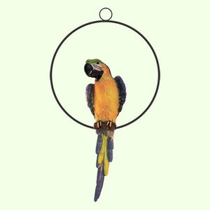 Parrot Hanging *Pet Memorial *Garden Statue Large *Sculpture Outdoor *Wild Bird Figurine *Yard Home Decorations *Lawn Keepsake Sympathy Gift