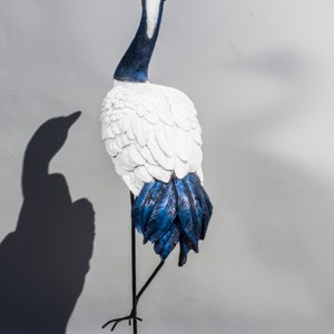 Crane Statue Outdoor Red Crowned Bird Wildlife Garden Sculpture Large Animal Realistic Backyard Decor Figure Decorative Lawn Ornament image 2