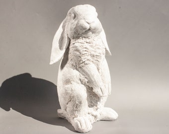 Bunny Statue Unpainted *Lop Eared Rabbit Memorial Ready to Paint *Garden Sculpture Pet *Animal Funeral Sympathy Gift *Keepsake Figurine Yard