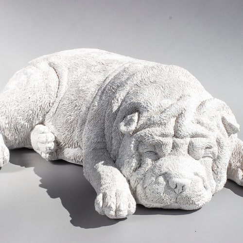 Sharpei Dog Statue Concrete Dog Statues Pet Memorial Head Etsy
