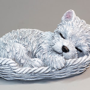 Sleeping Dog Memorial *Yorkie Loss Remembrance Gift *Yorkshire Terrier Figurine *Statue Memorial Grave Decor *Funeral Keepsake Sculpture Pet