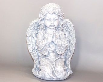 Praying Angel Statue *Garden Memorial Funeral Figurine *Cemetery Sculpture Outdoor *Religious Grave Decor *Christian Church Keepsake Gifts