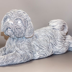 Shih Tzu Memorial *Animal Grave Decor *Outdoor Statue Dog *Garden Sculpture Pet *Keepsake Figurine Remembrance Gifts *Unique Funeral Tribute