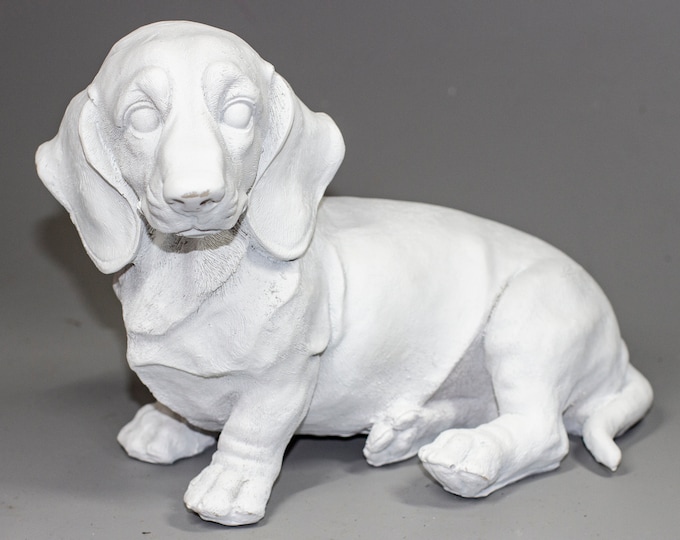 Dachshund Concrete Statue, Doxie Dog Angel Pet Memorial Cement. Dog Statue, Dachshunds With