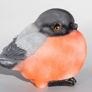 Bullfinch Figurine *Red Breast Bird *Wildlife Sculpture *Outdoor Garden Statue *Large Lawn Ornament *Winter Yard Decor *Keepsake Xmas Gift