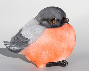 Bullfinch Figurine *Red Breast Bird *Wildlife Sculpture *Outdoor Garden Statue *Large Lawn Ornament *Winter Yard Decor *Keepsake Xmas Gift