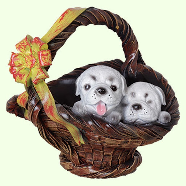 Garden Outdoor Dog Statue With Flower Pot Etsy