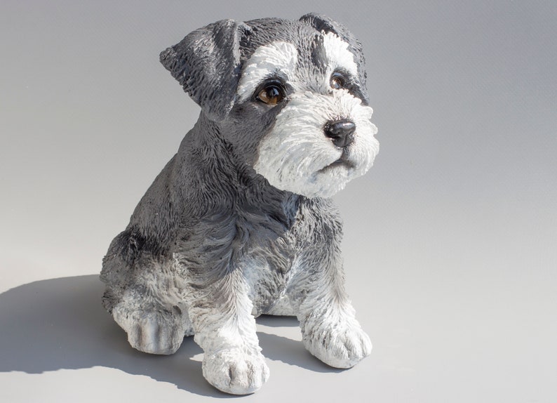 Schnauzer Statue Terrier Dog Figurine Pet Sculpture Home Etsy