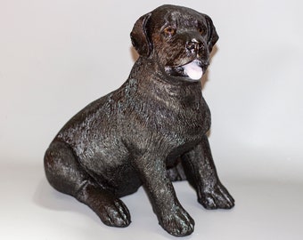 Black Labrador Urn *Dog Memorial *Cremation Statue Pet Ashes *Funeral Keepsake Sculpture *Decorative Casket Animal *Outdoor Remembrance Gift