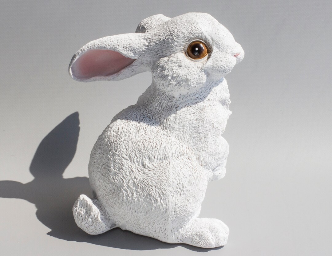 Rabbit Memorial *white Bunny Urn *cremation Statue Pet Ashes *funeral ...