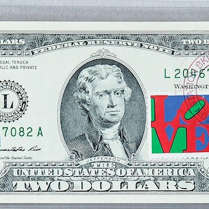 Two Dollars Note *Papiergeld US *Federal Reserve Bank *Geldschein *2 Dollar Briefmarke *Sammler Juwel UNC *Afghanistan Liebhaber Geschenk *Business Dekor