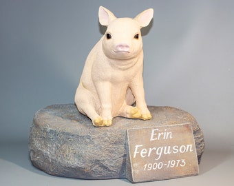 Pig Urn Human Ashes *Cremation Memorial Statue Outdoor *Adult Burial Artistic Keepsake Box Animal *Unique Remembrance Funeral Souvenir Large
