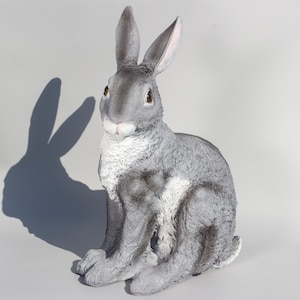 Rabbit Statue Garden *Easter Gift Bunny Sculpture *Wildlife Animal Hare Figurine *Back Yard Keepsake Lapin *Outdoor Flowrbed Realistic Decor