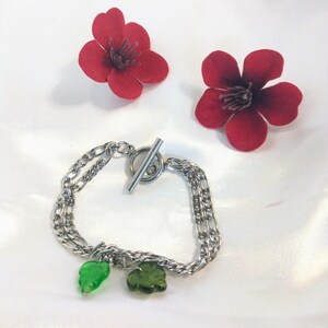 Green Leaf Double Chian Bracelet