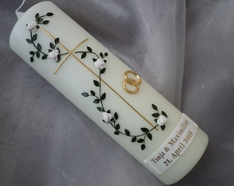 Wedding candle, engagement candle, bridal candle, wedding gift, wedding candles, wax decoration, Kerzini, H003