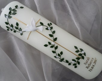 Baptismal candle, Baptismal candles, Baptismal candle boy, Baptismal candle girl, Baptism, Birth, Birth candle, Confirmation candle, Kerzini, TK010