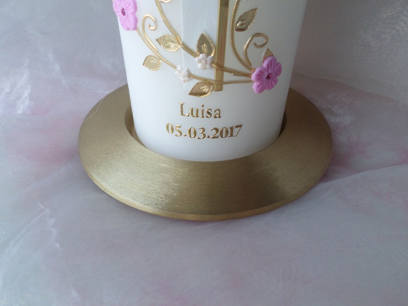 Candle Holder Candle Holder Candle Plate Baptismal Candle Etsy