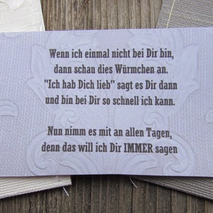 Liebeswurm mit Spruch mini Geschenk für die Liebsten Bild 4