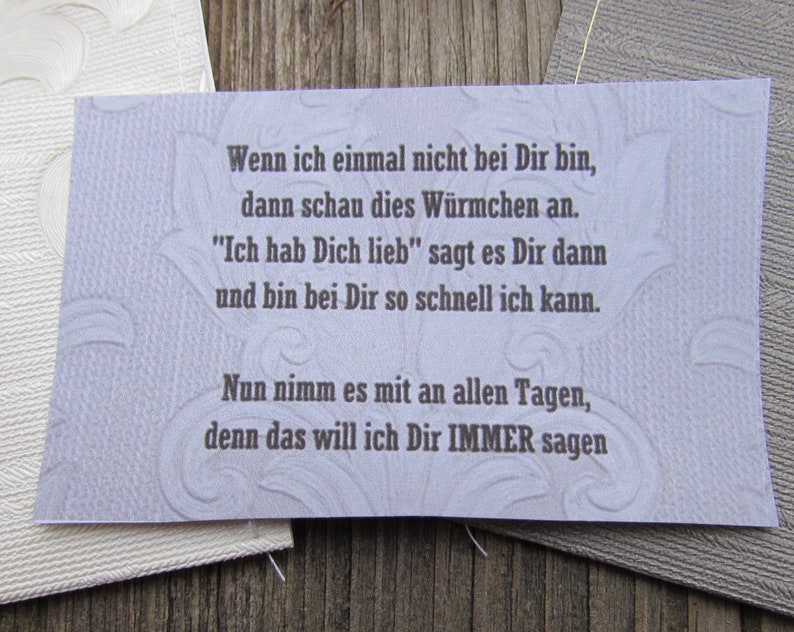 Liebeswurm mit Spruch mini Geschenk für die Liebsten Bild 4