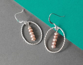 Dyed Blue Cultured Freshwater Pearl Earrings Sterling Silver with Wire Wrap Dyed Blue Cultured Freshwater Pearl Earrings Sterling Silver with Wire Wrap
