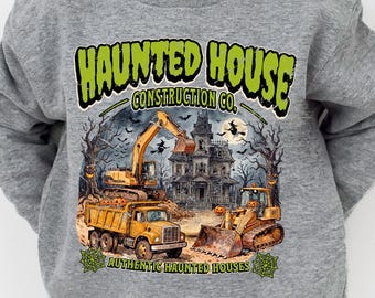 Halloween Construction Co png, camiseta de Halloween para niños png, otoño png, Halloween vintage png, casa embrujada png, Halloween para niños png