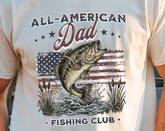 Bandera estadounidense para el Día del Padre png, Pesca retro png, 4 de julio png, Camiseta vintage de los 90 para papá pescando png, Sublimación png (Descarga digital)