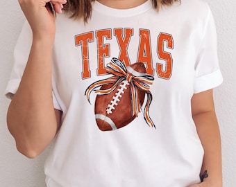 Texas football png, cute football png, university of texas longhorns football, ncaa shirt png, sublimation png, coquette, cute football png