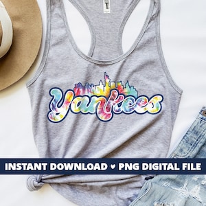 Yankees tie dye sublimation png, baseball png, png dateien, yankees tshirt png, png for sublimation, transparent png, new york, tye dye