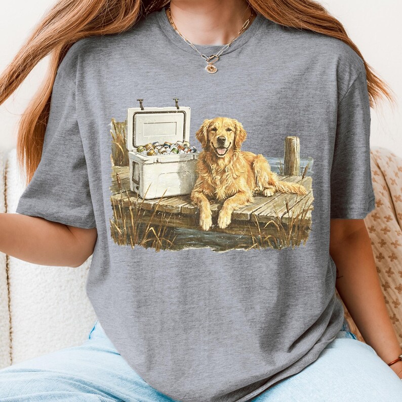 Vintage fishing shirt PNG, retro Golden retriever png, hunting fishing png, vintage 90's fishing shirt png (Digital Download) image 7