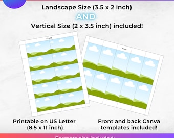 Canva Business Card Printing Template, Landscape Business Card 3.5 x 2, Vertical Business Card, Business Card Frame, Business Card Printable