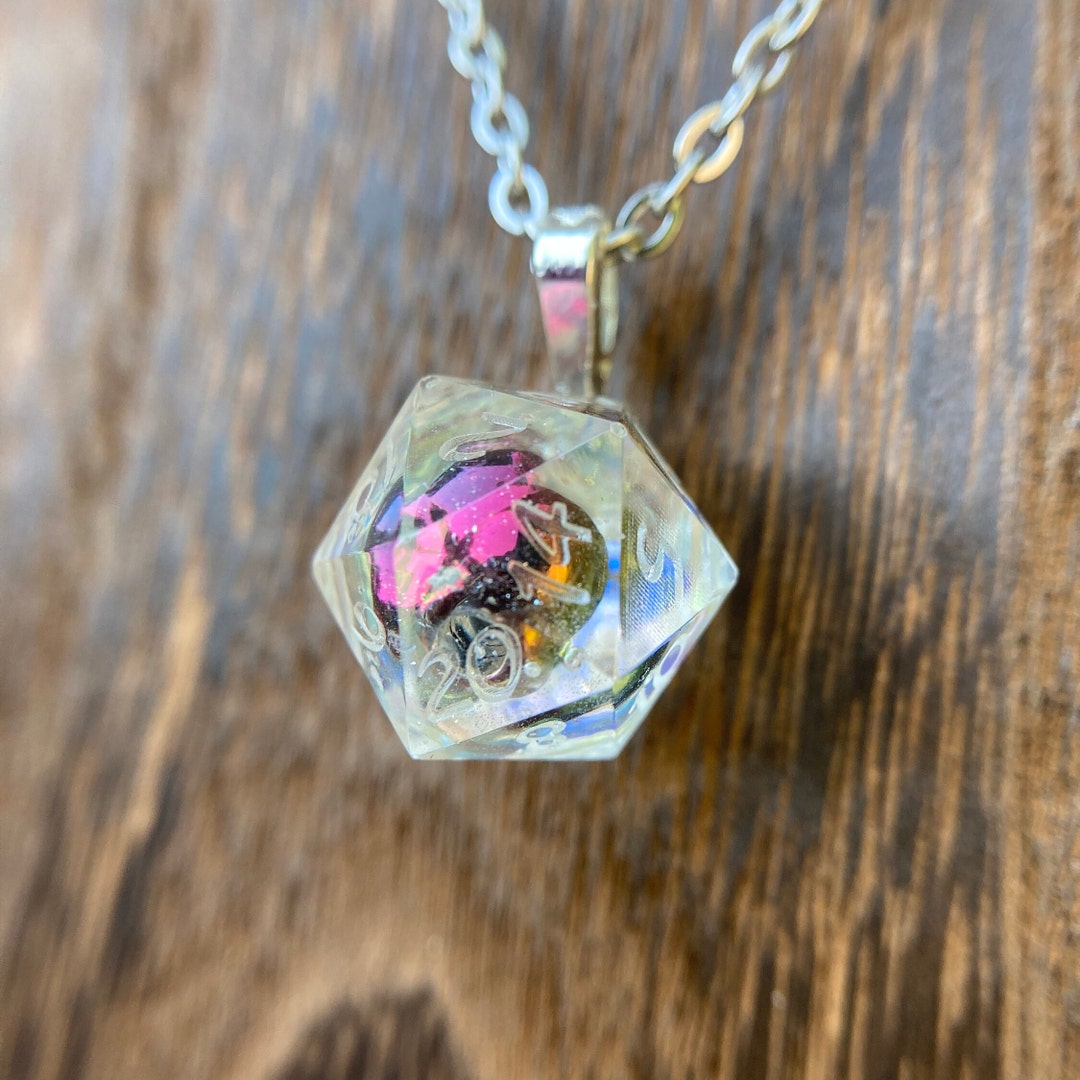 Vitriolic Sphere Mini D20 Necklace Dungeons And Dragons TTRPG 