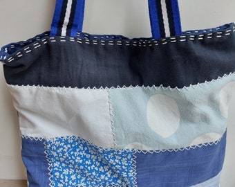 Tasche / Shopper / Einkaufstasche / Einkaufsbeutel, Upcycling Projekt, Patchwork