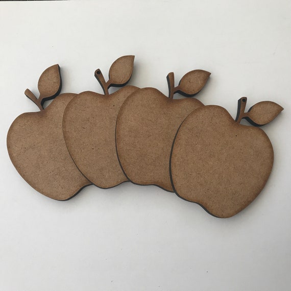 Large 4mm MDF Apple Craft Wooden Shape Blank Wood 20 30 40cm Unpainted