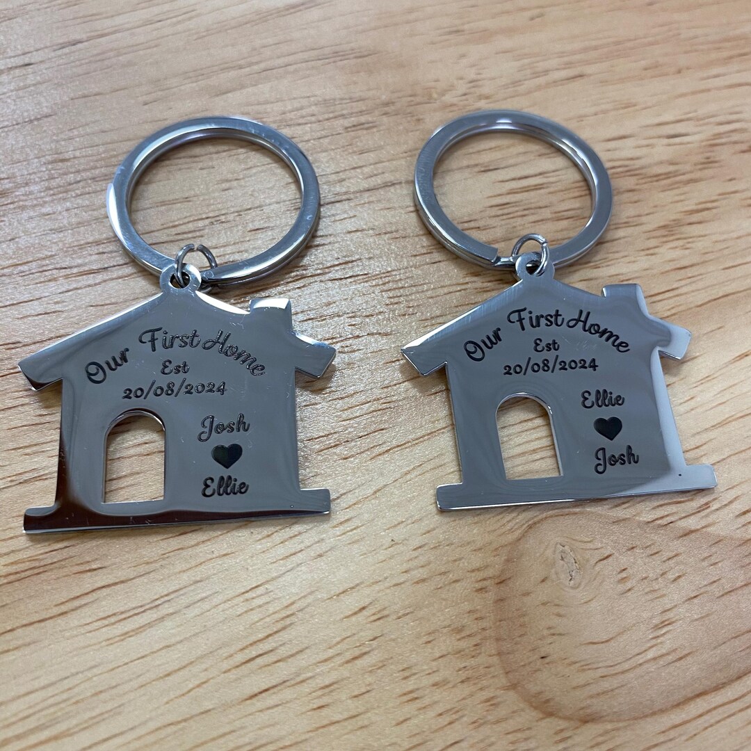 Fisrt Home Key Rings Personalized Our First Home Stainless Steel Keyrings - Etsy