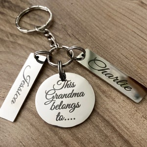 Personalised Gift,  Engraved Keyring,  Stainless Steel, this Daddy belongs to..., Grandad belongs to, fathers day, Birthday,