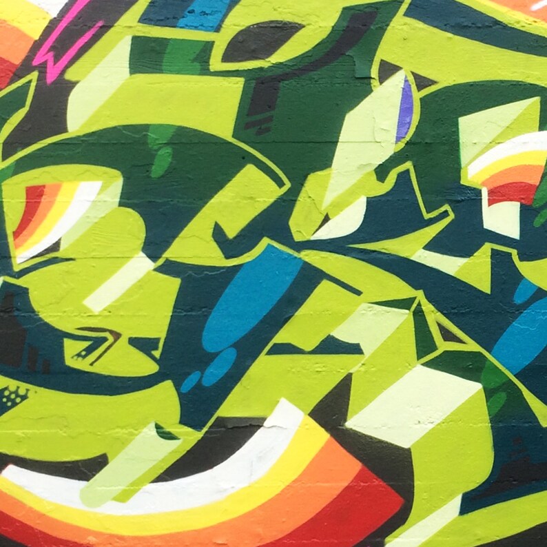 Original Graffiti / Street Art Canvas Print Lime Aqua Etsy