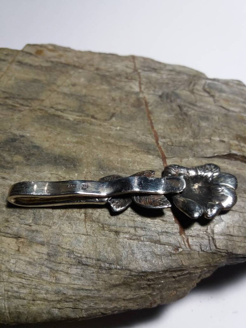 Helpsheimerrose Tie Clip and Ged\u00f6ns Clamp 800 Silver