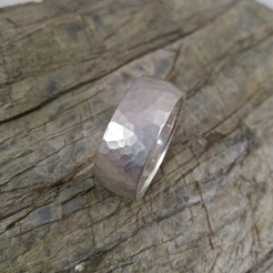 Wide silver ring in 925 sterling silver wedding ring
