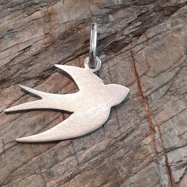 Pendentif, hirondelle en argent sterling 925/-