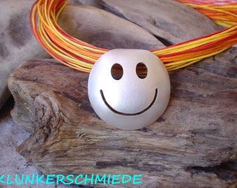 Besteckschmuck Collier, versilbert, Smile