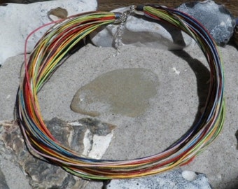 Collier  Baumwolle Regenbogen