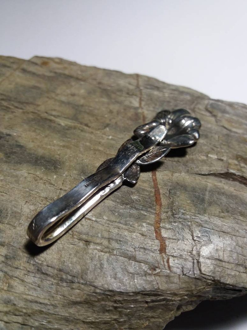 Helpsheimerrose Tie Clip and Ged\u00f6ns Clamp 800 Silver
